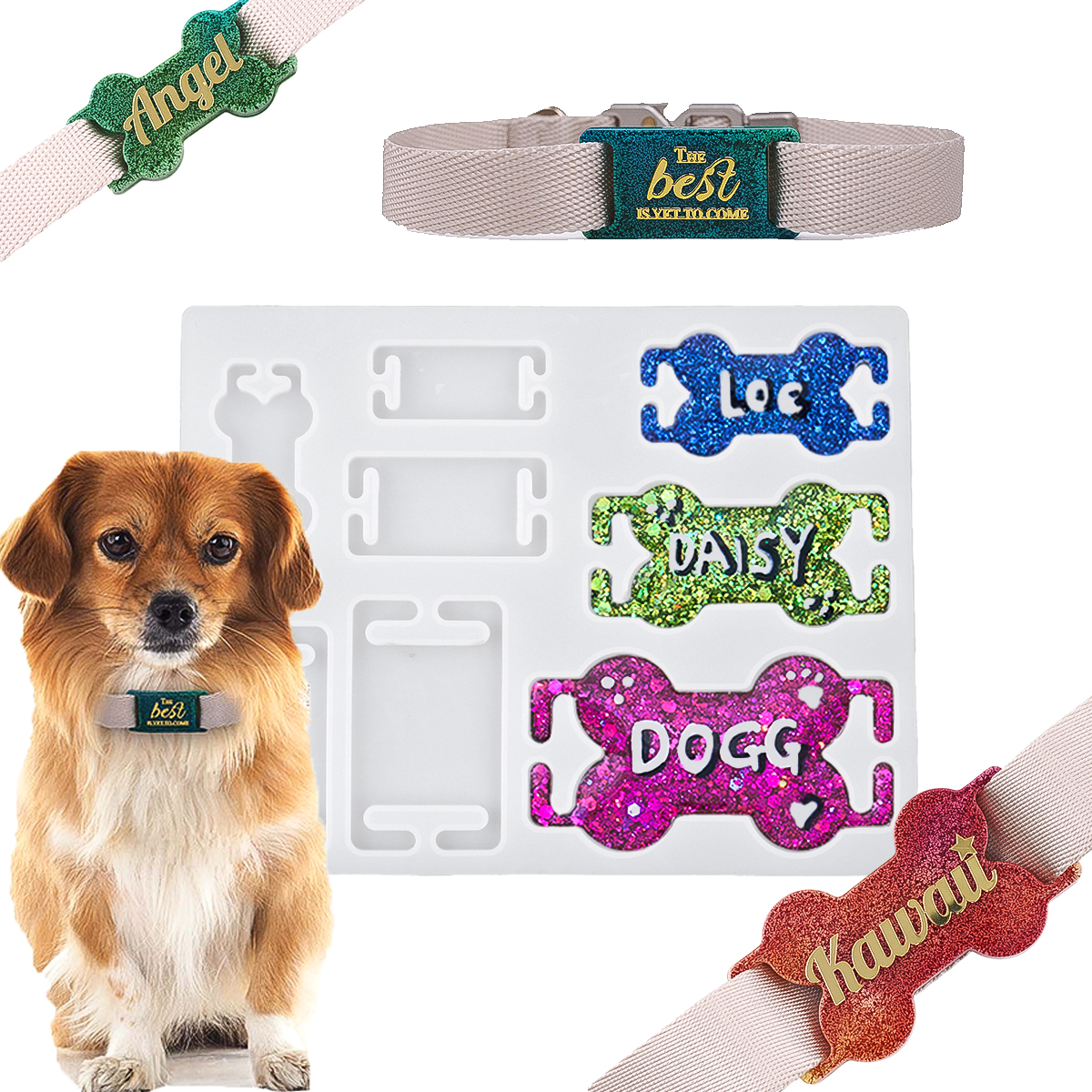 Resin Art Mould - DIY Cat Dog ID Tag Silicone