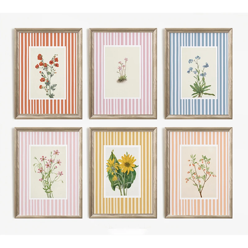 Background Resin Art - Blue Lily Sunflower Botanical Flower Striped