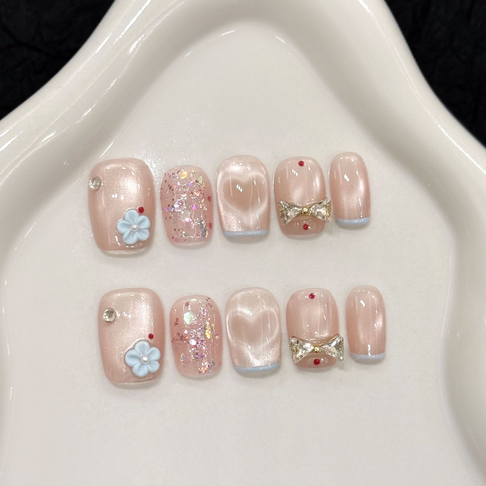 Resin Art And Design - 10pcs Glitter Love Design Handmade Fake