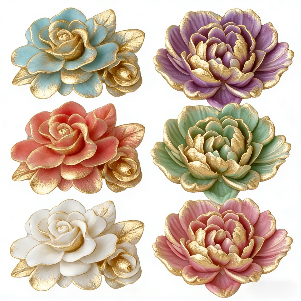 Resin Art Wedding Gift - 2-Piece 3D Heart-Shaped Gardenia Silicone Mold,