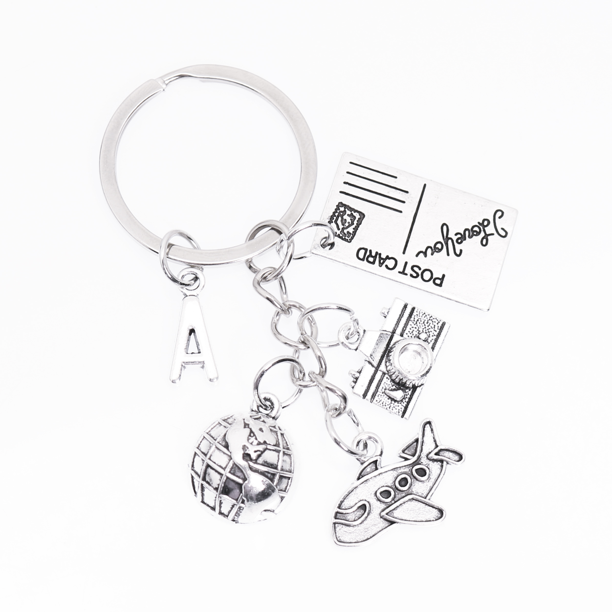 Resin Art Letter Keychain - New A-Z Letter Airplane Keychains Traveler