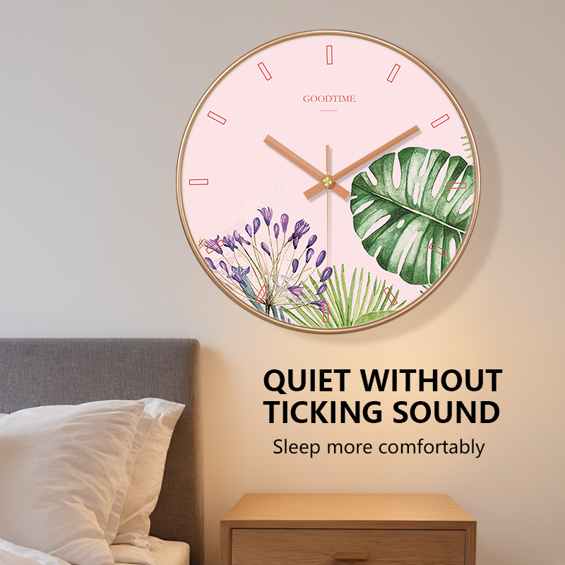 Resin Art Wall Clock - Pink Art Wall Clock Tropical Monstera