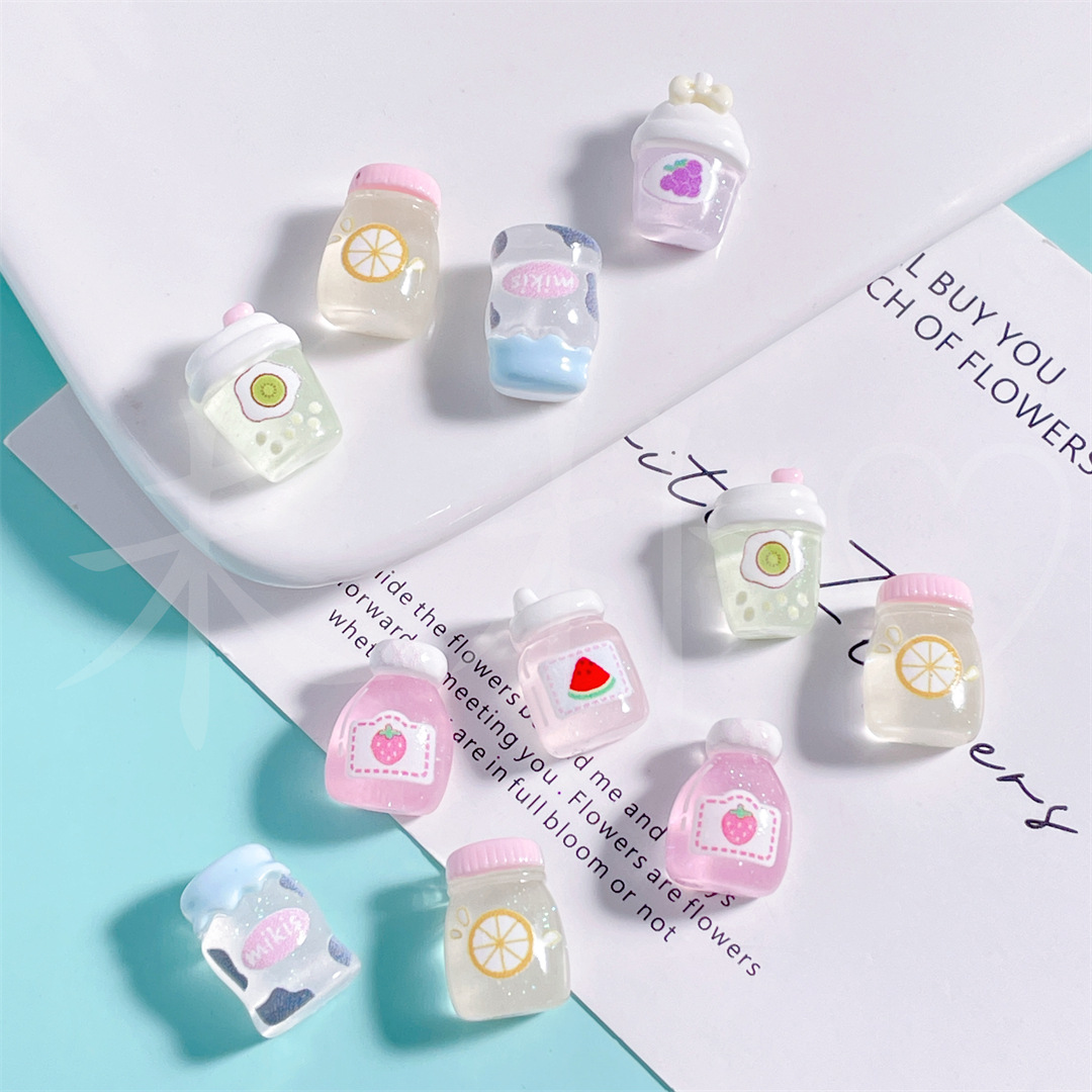 Resin Art Case - 100pcs Cartoon mini transparent fine flash
