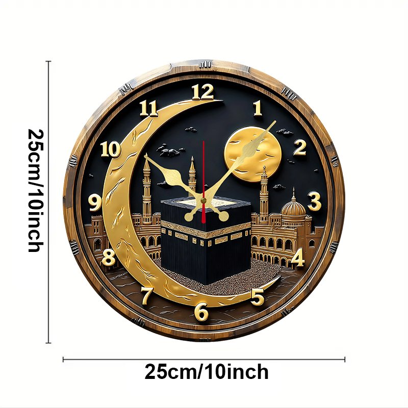 Black & Golden Kaaba Wooden Ro - огляд і ціна Resin Art Wall Clock