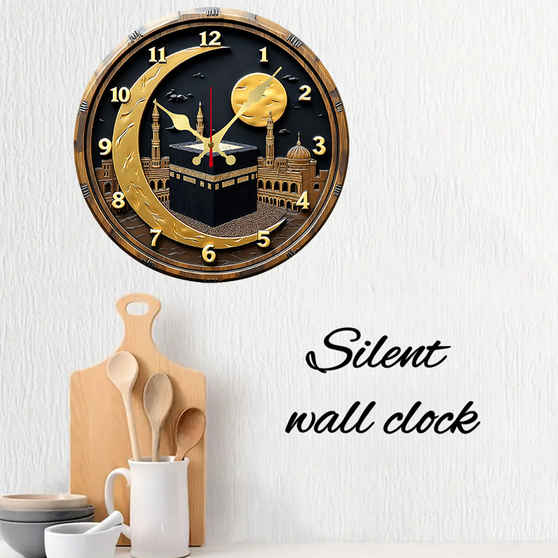 Black & Golden Kaaba Wooden Ro - огляд і ціна Resin Art Wall Clock