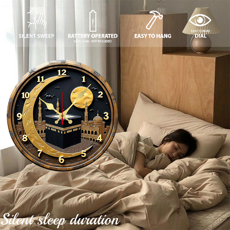 Black & Golden Kaaba Wooden Ro - огляд і ціна Resin Art Wall Clock