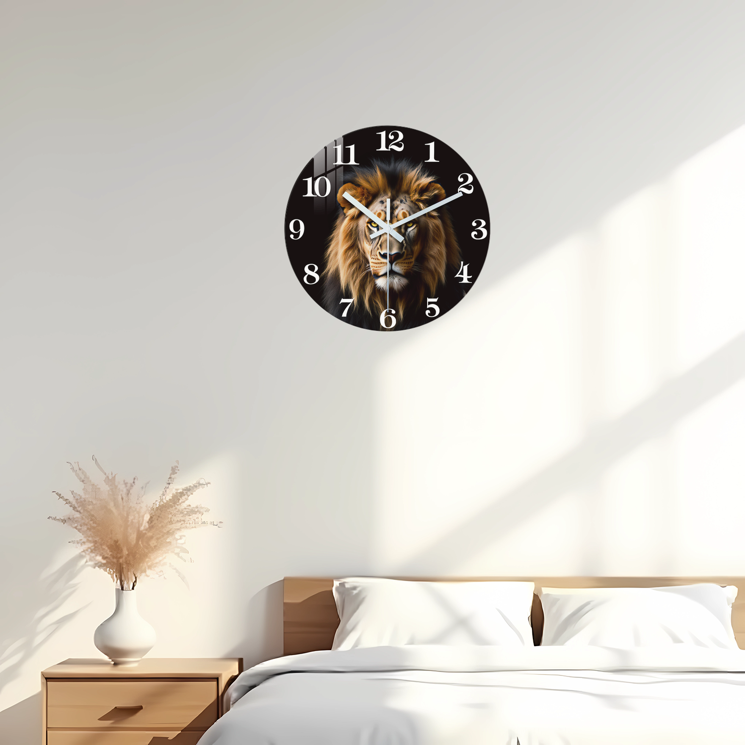 Wooden Wall Clock with Lion Pa - огляд і ціна Resin Art Wall Clock