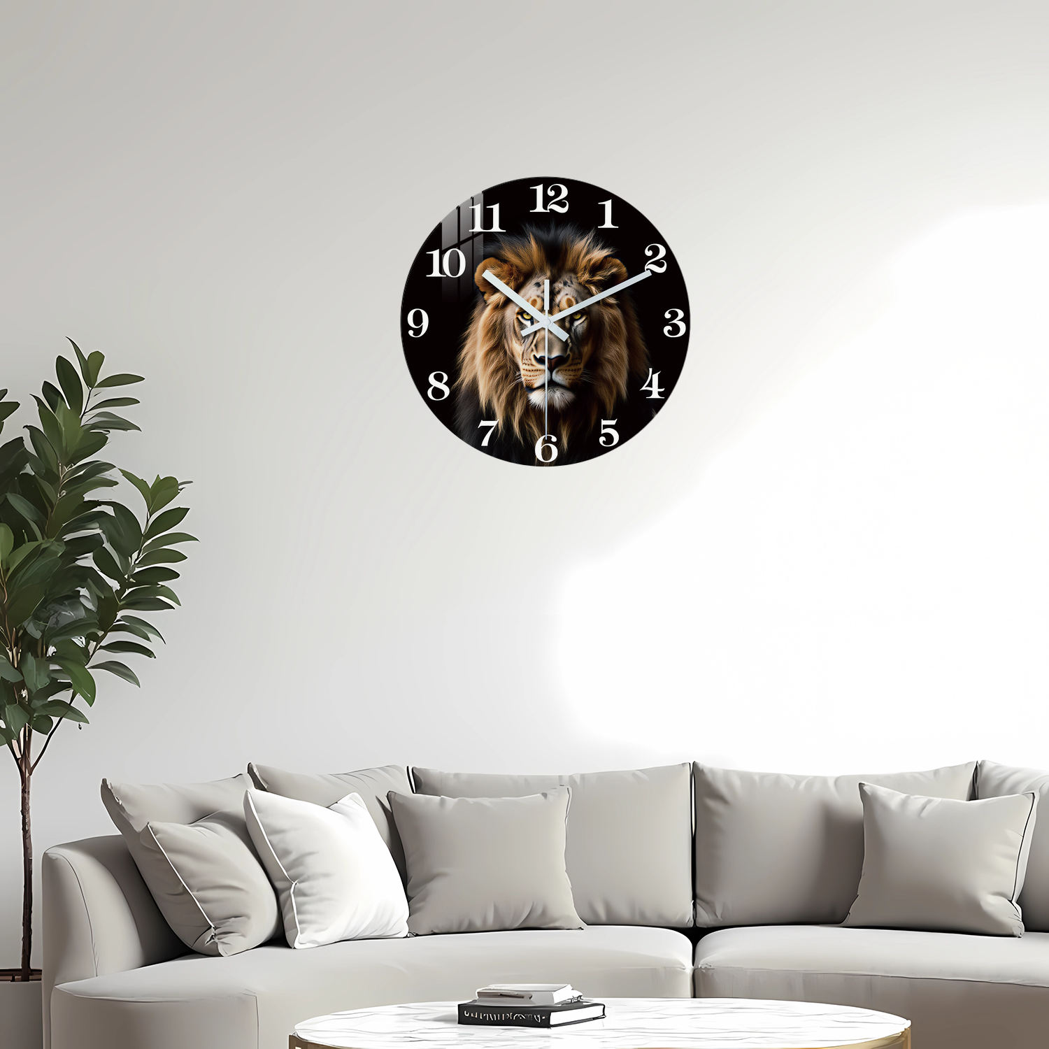 Wooden Wall Clock with Lion Pa - огляд і ціна Resin Art Wall Clock