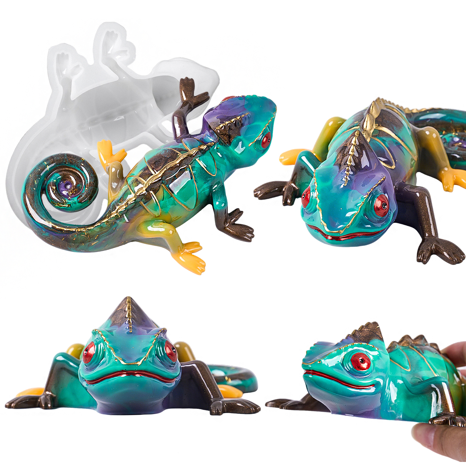 17cm 3D Chameleon Lizard Silic - огляд і ціна Resin Art Mould