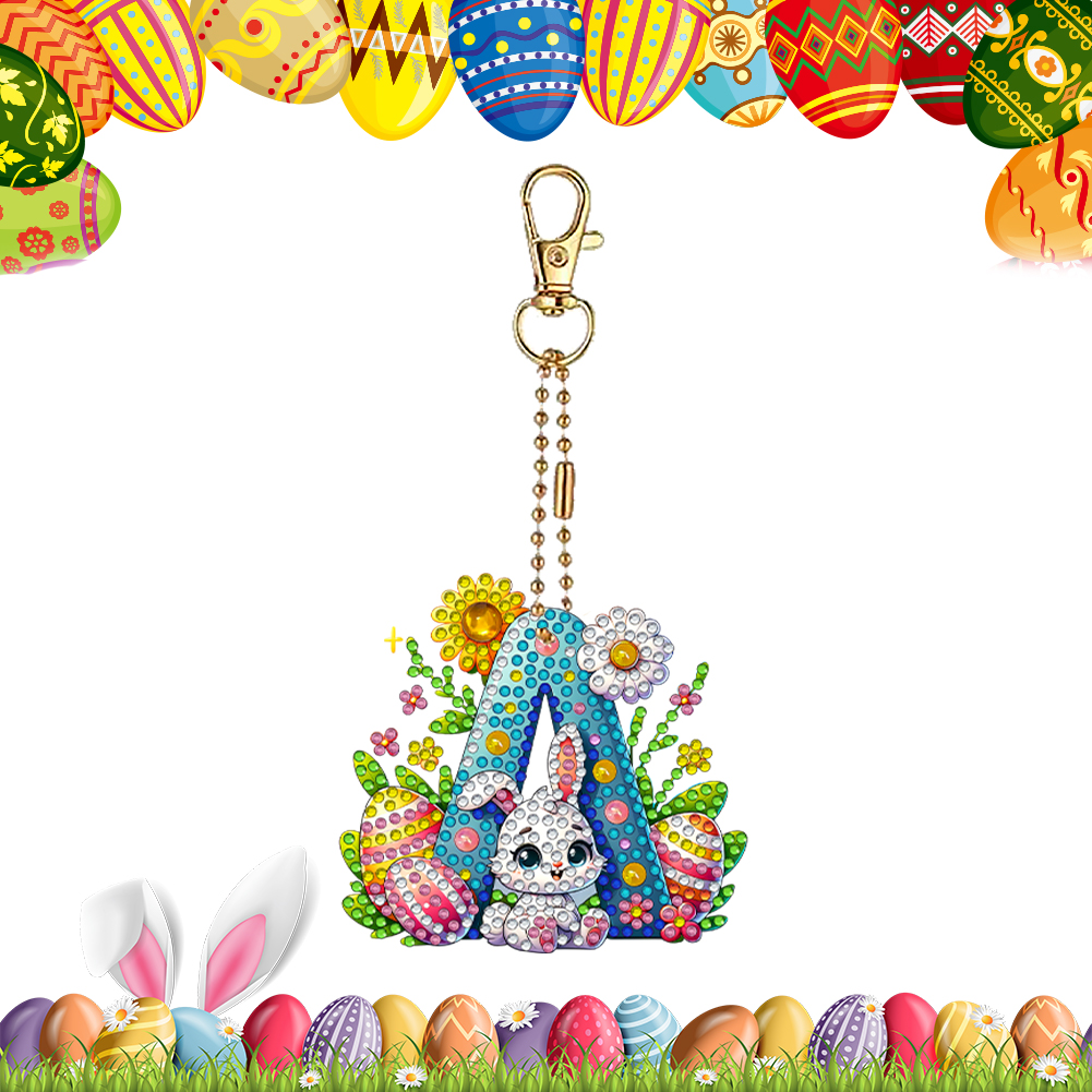 Easter Diamond Art Keychain Or - огляд і ціна Resin Art Letter Keychain