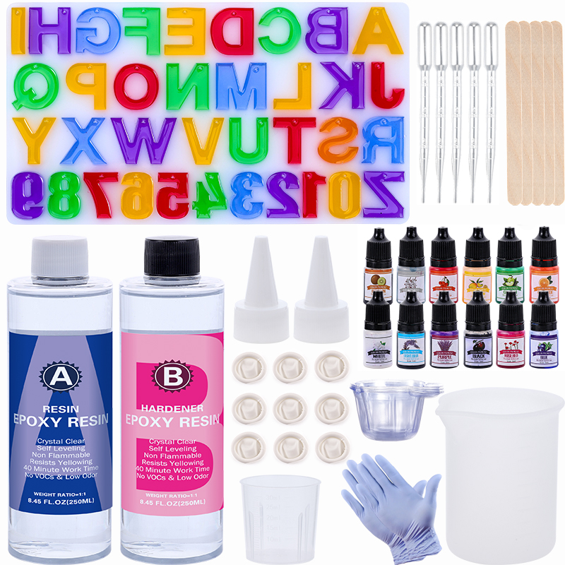 Epoxy Resin Kit for Beginner,C - огляд і ціна Resin Art Letter Keychain