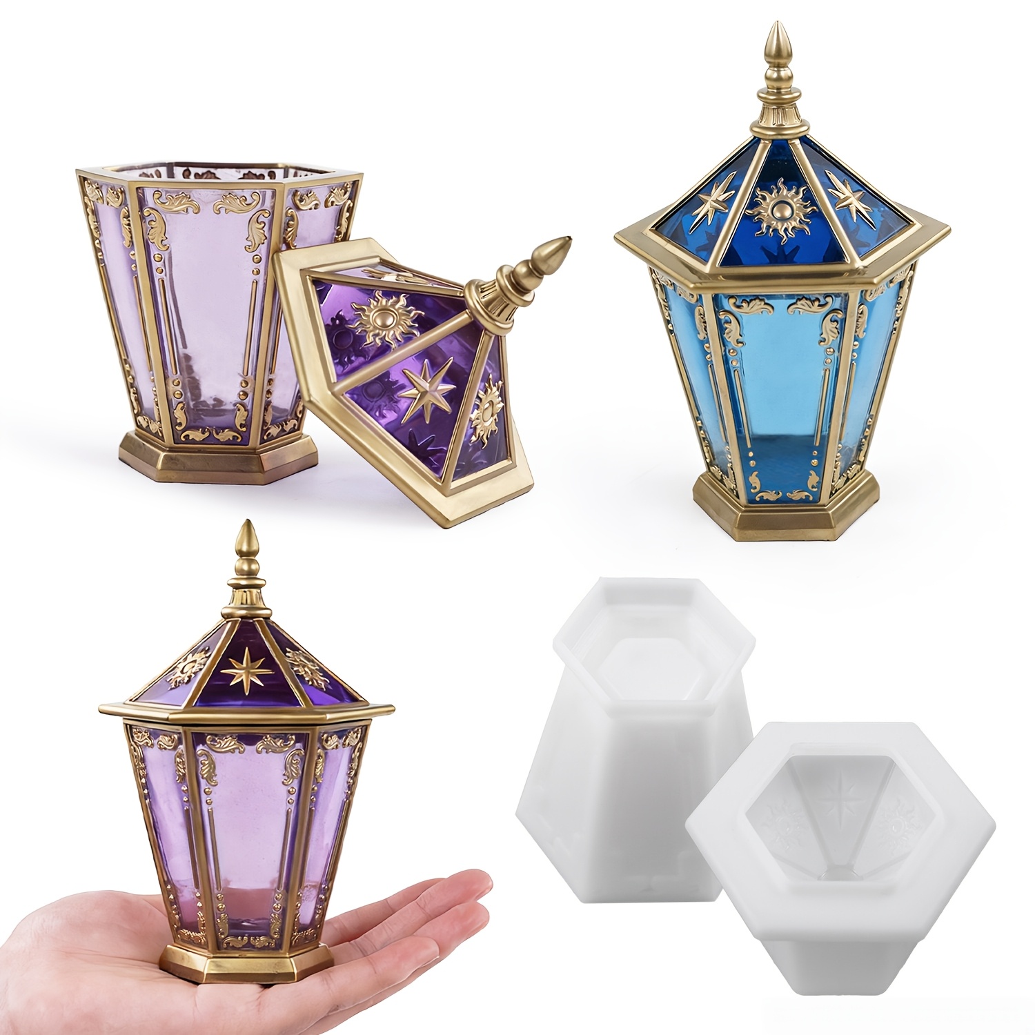 Star and Moon Hexagonal Bottle - огляд і ціна Resin Art Case