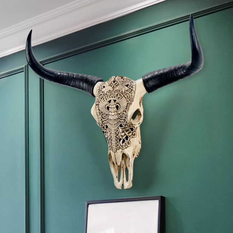 Resin Bull Head Wall Decoratio - огляд і ціна Background Resin Art