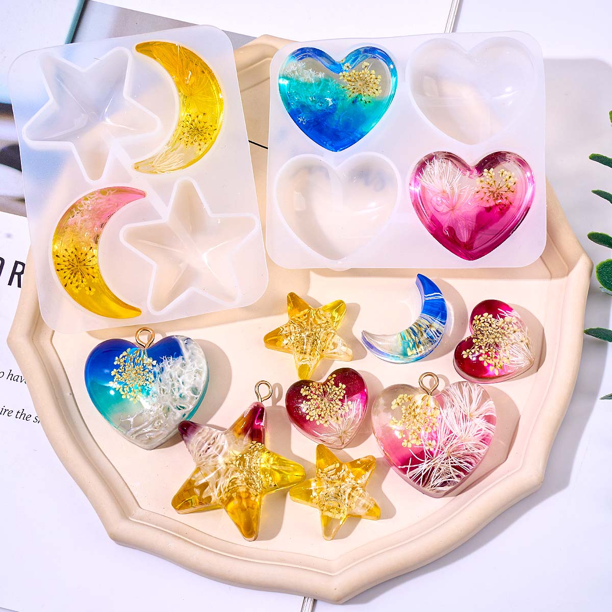 Heart Star Moon Pendant Silico - огляд і ціна Resin Art Mould