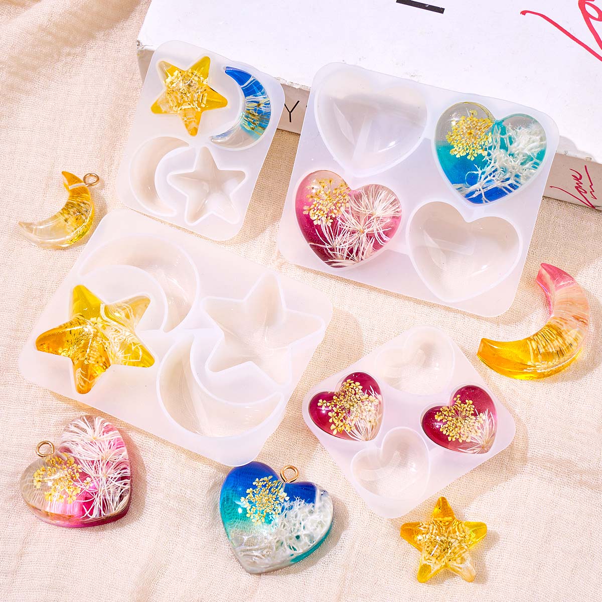 Heart Star Moon Pendant Silico - огляд і ціна Resin Art Mould