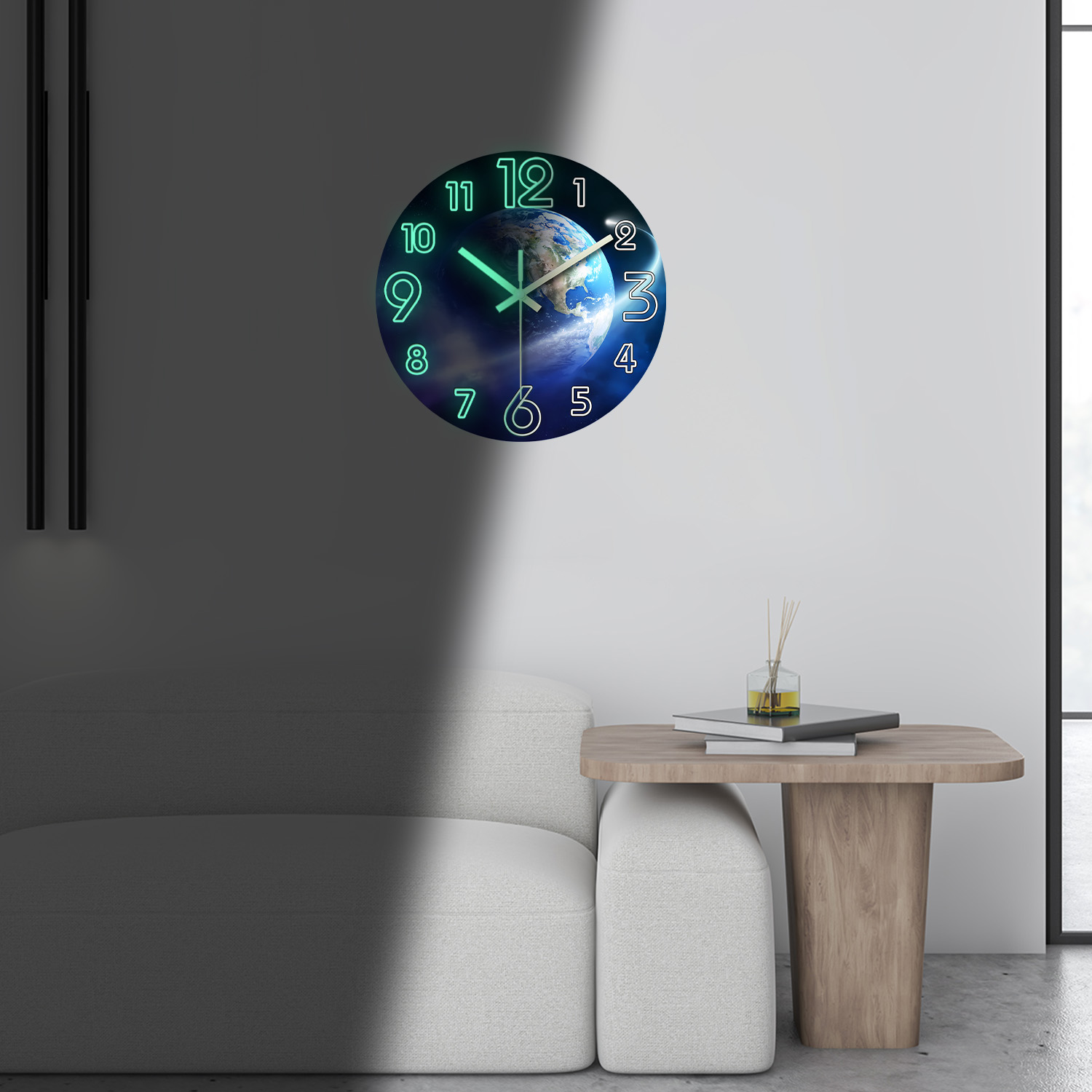 Creative Earth Luminous Wooden - огляд і ціна Resin Art Wall Clock