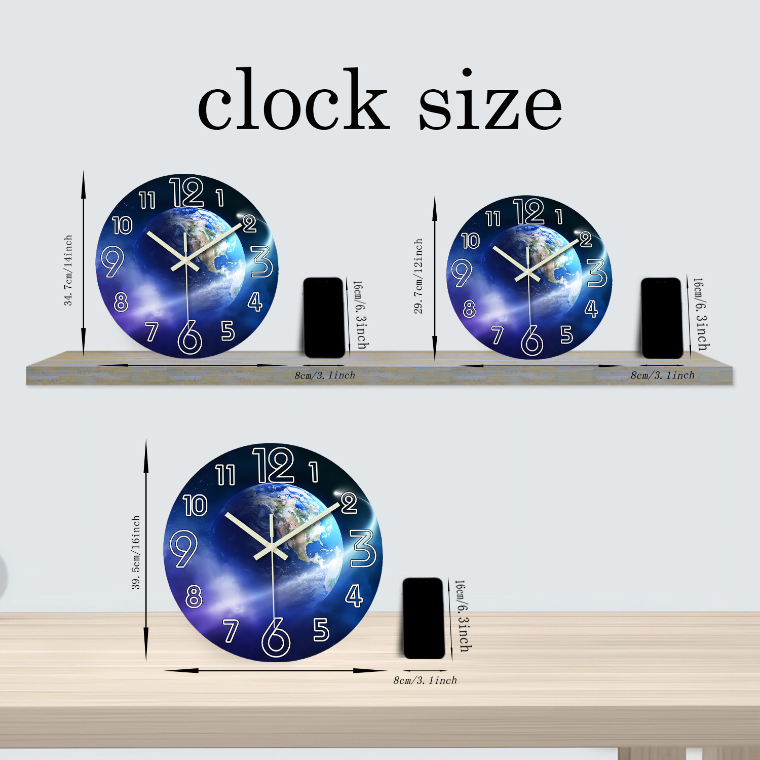 Creative Earth Luminous Wooden - огляд і ціна Resin Art Wall Clock
