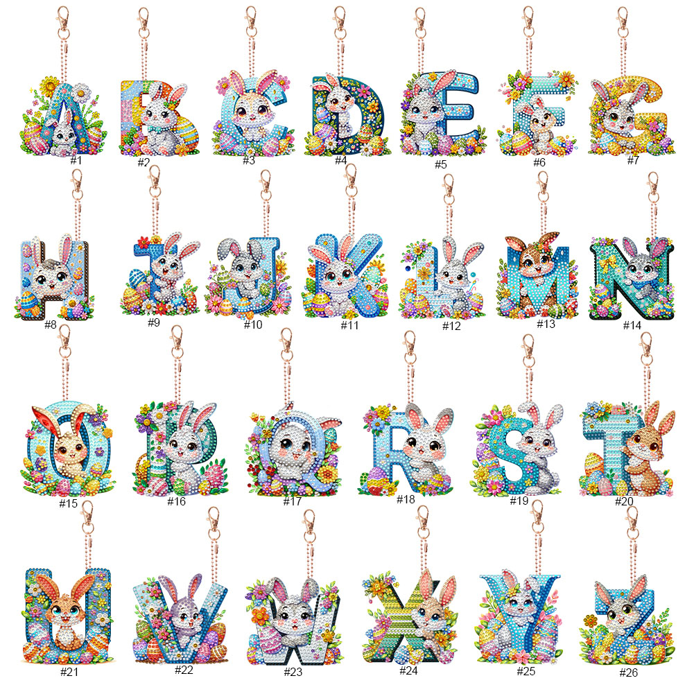 Easter Diamond Art Keychain Or - огляд і ціна Resin Art Letter Keychain