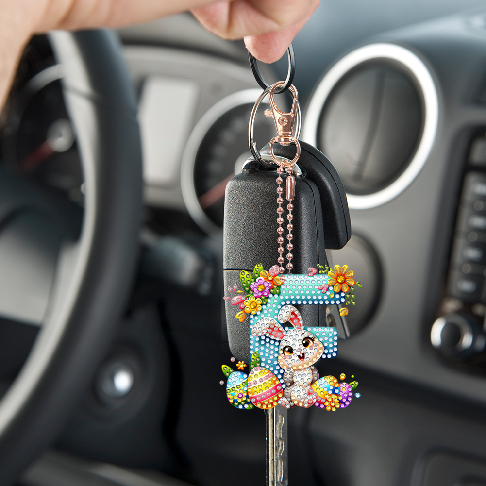 Easter Diamond Art Keychain Or - огляд і ціна Resin Art Letter Keychain