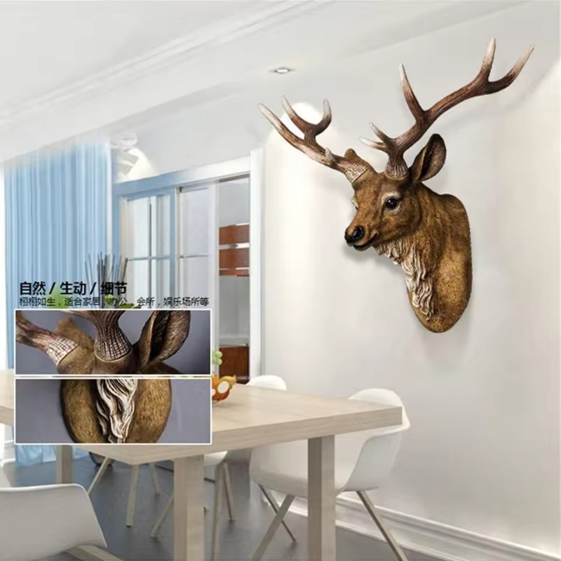 60/80CM American Deer Head Wal - огляд і ціна Background Resin Art