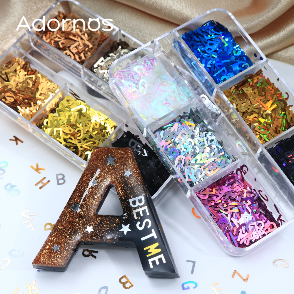 Holographic English Alphabet S - огляд і ціна Resin Art Letter Keychain