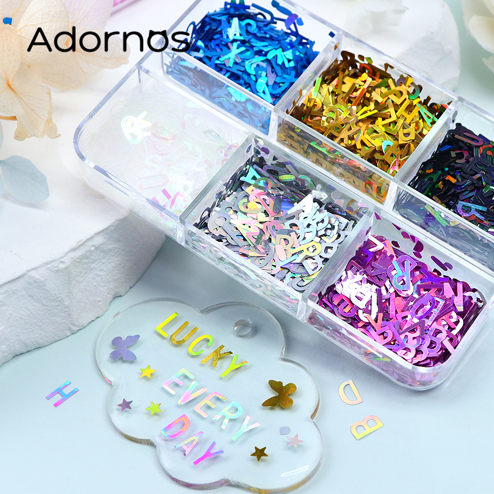 Holographic English Alphabet S - огляд і ціна Resin Art Letter Keychain