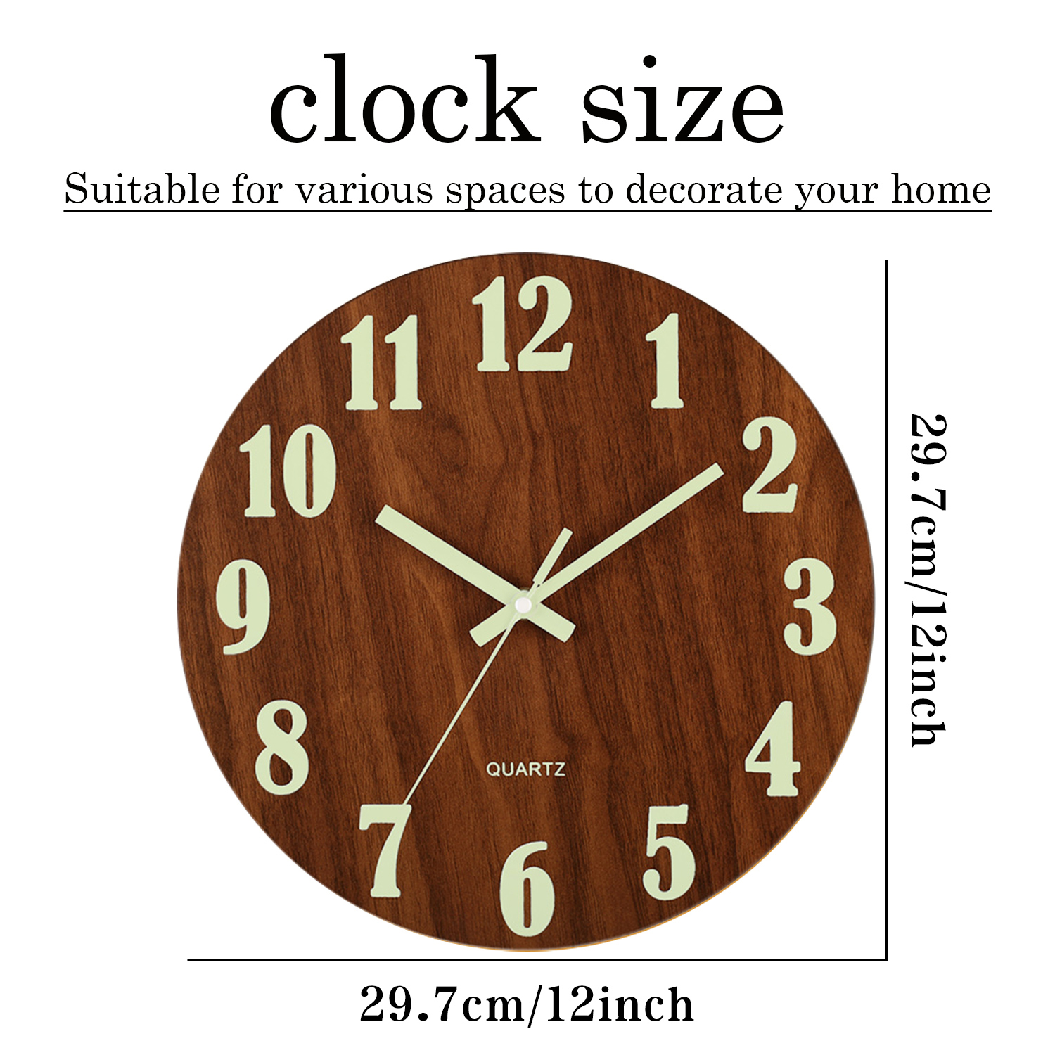12 Inch Luminous Wall Clock Wo - огляд і ціна Resin Art Wall Clock