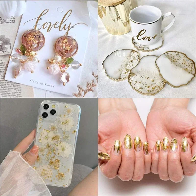 100Pcs Imitation Gold Foil She - огляд і ціна Resin Art Wedding Gift
