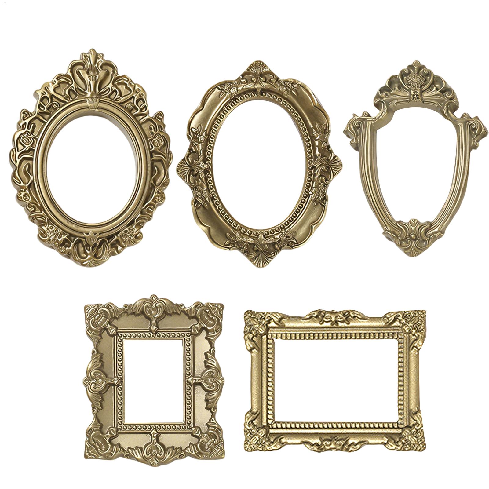 5PCS Gold Vintage Photo Frame  - огляд і ціна Background Resin Art