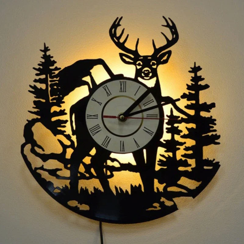 Forest Deer Vinyl Record Wall  - огляд і ціна Resin Art Wall Clock