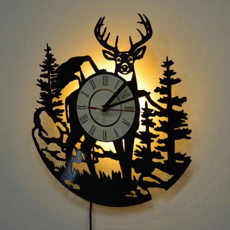 Forest Deer Vinyl Record Wall  - огляд і ціна Resin Art Wall Clock