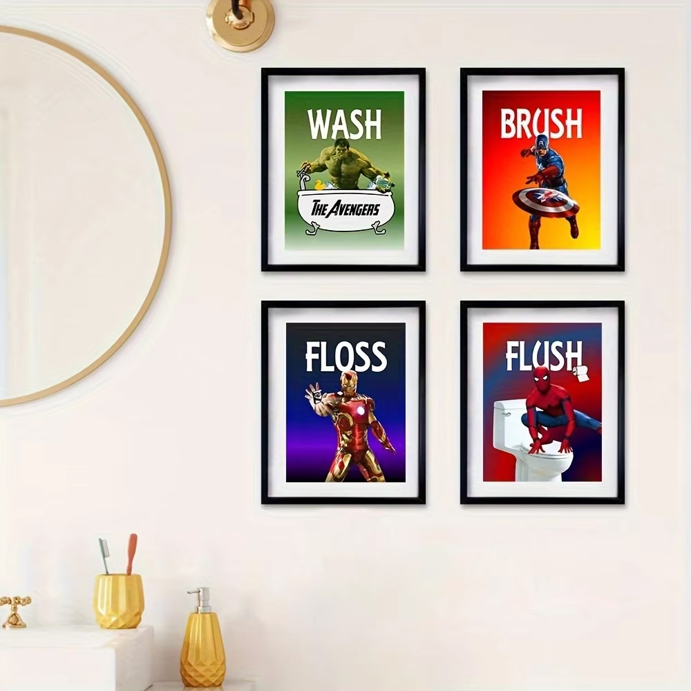 Superheroes Bathroom Wall Art  - огляд і ціна Resin Art Quote