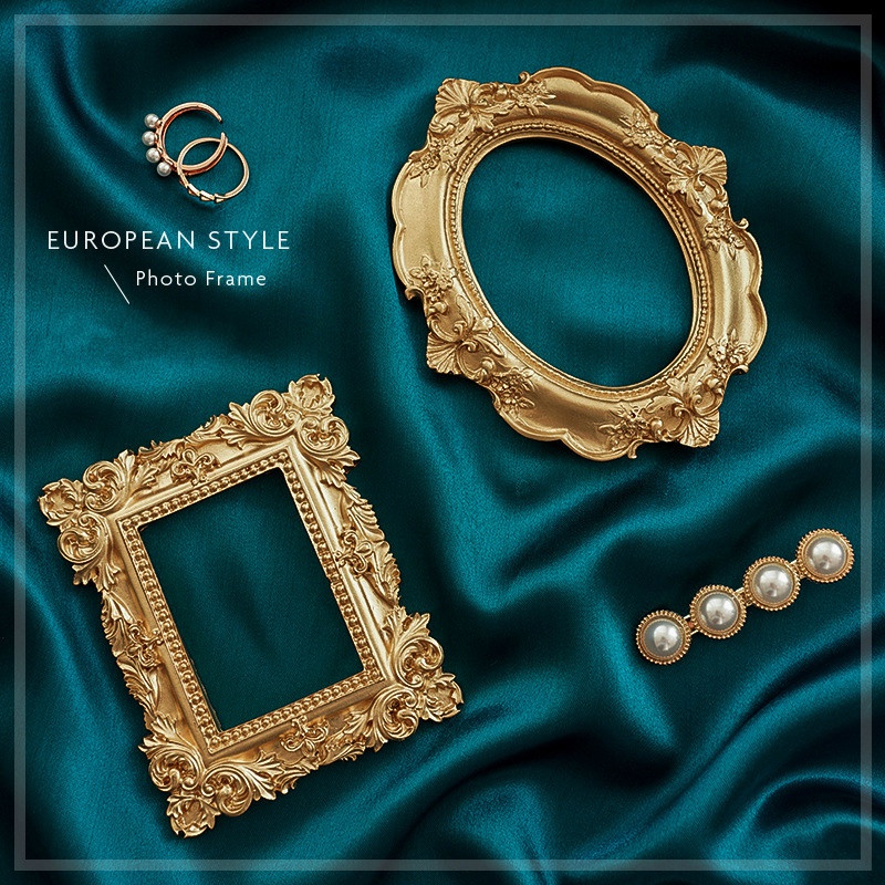 Golden Retro Photo Frame Nail  - огляд і ціна Background Resin Art