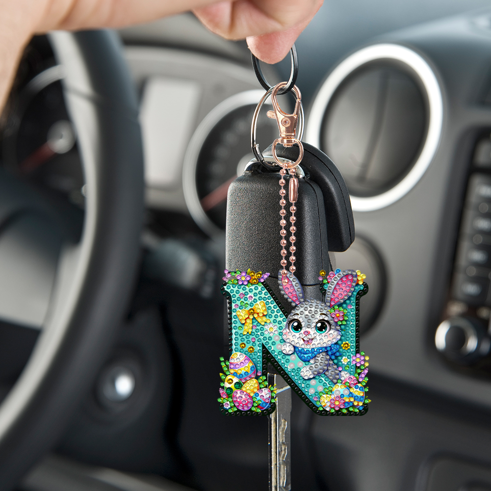 Easter Diamond Art Keychain Or - огляд і ціна Resin Art Letter Keychain