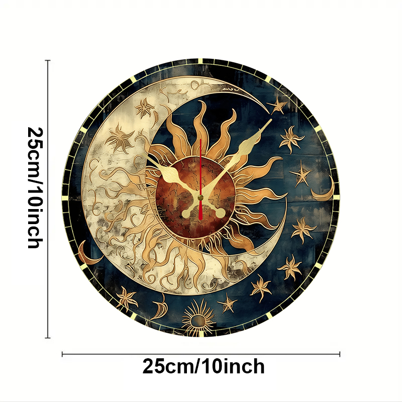 Sun & Moon Celestial Wooden Ro - огляд і ціна Resin Art Wall Clock