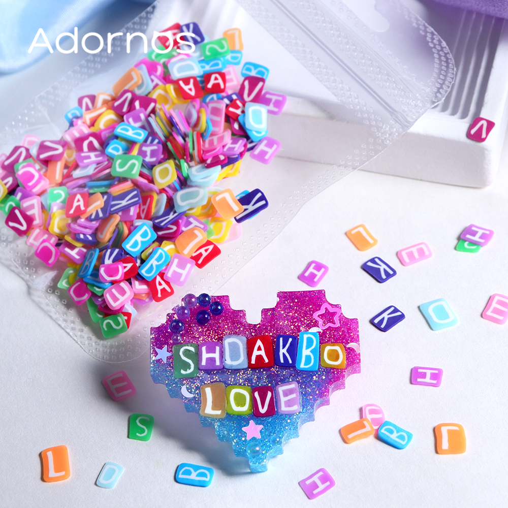 10g Colorful Letters Soft Clay - огляд і ціна Resin Art Letter Keychain