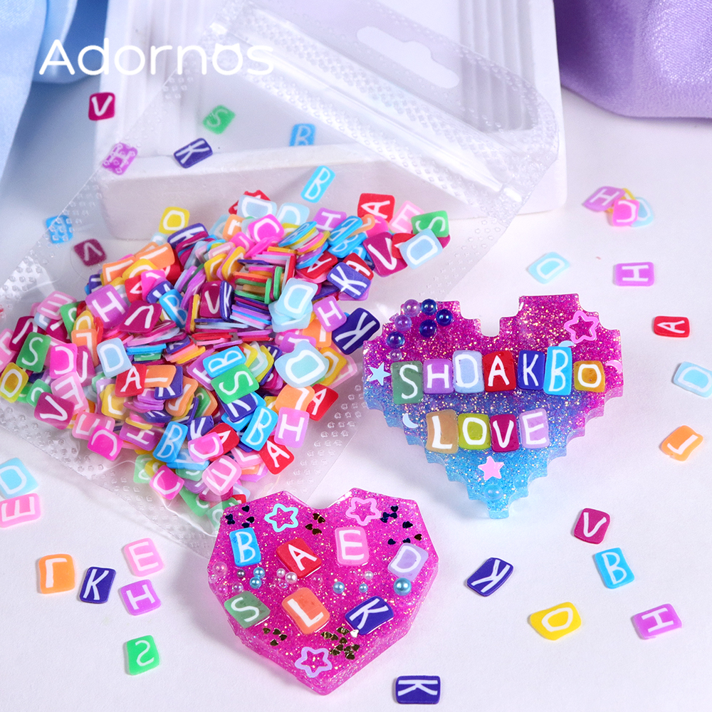 10g Colorful Letters Soft Clay - огляд і ціна Resin Art Letter Keychain
