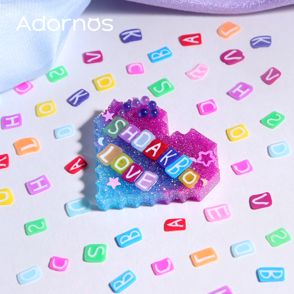 10g Colorful Letters Soft Clay - огляд і ціна Resin Art Letter Keychain