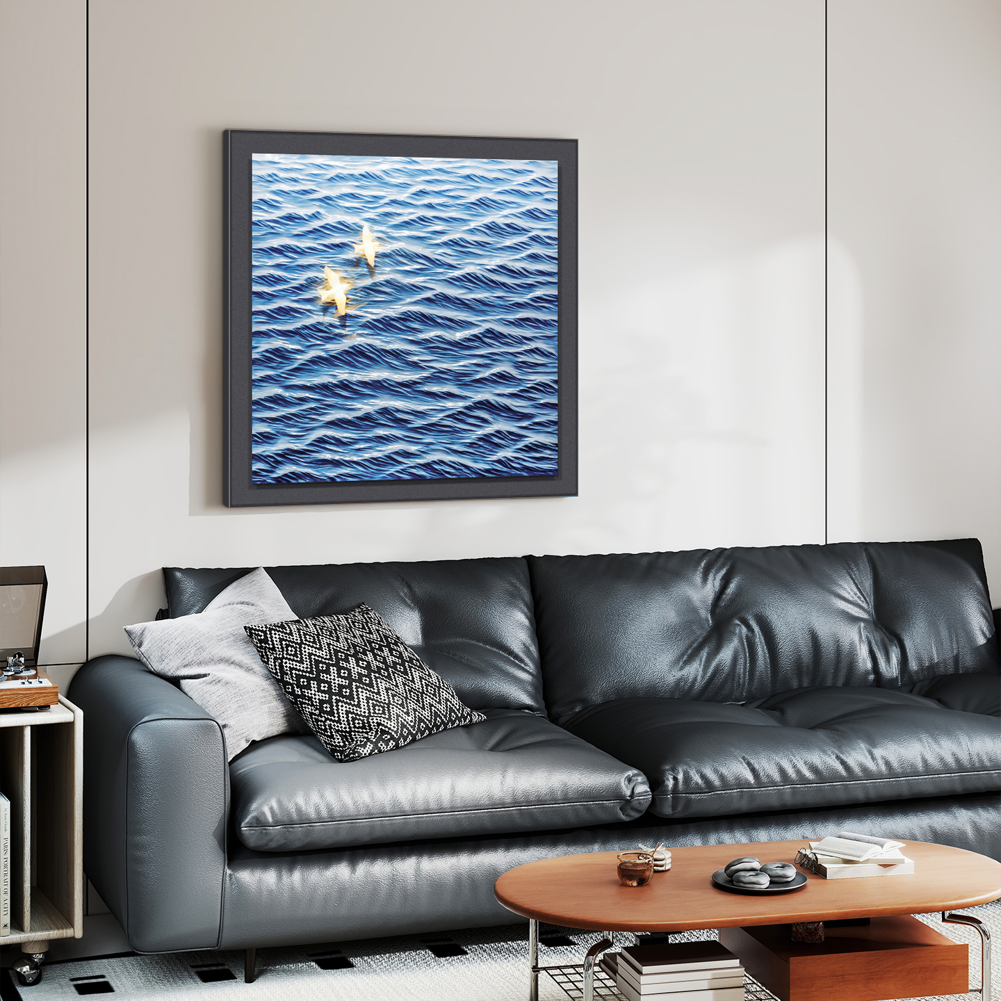 *%  Large Handmade Ocean Blue  - огляд і ціна Background Resin Art