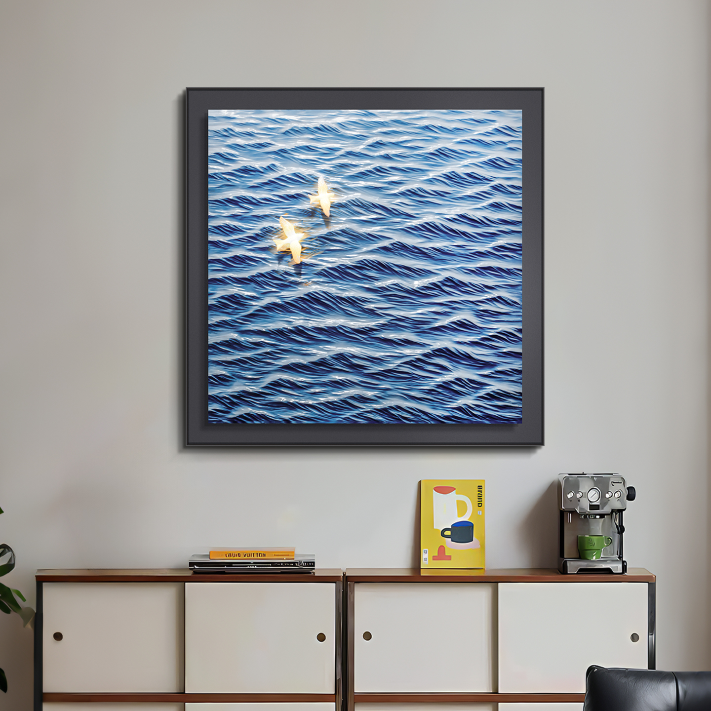*%  Large Handmade Ocean Blue  - огляд і ціна Background Resin Art