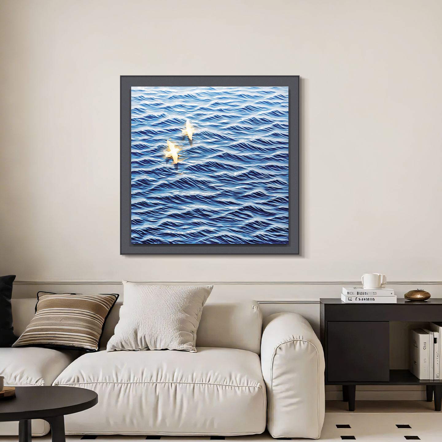 *%  Large Handmade Ocean Blue  - огляд і ціна Background Resin Art