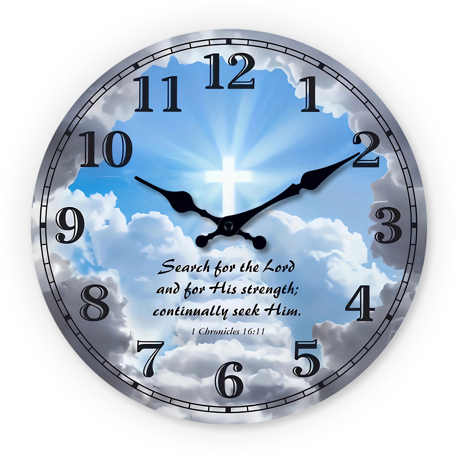 Cross Bible Verse Blue Backgro - огляд і ціна Resin Art Wall Clock
