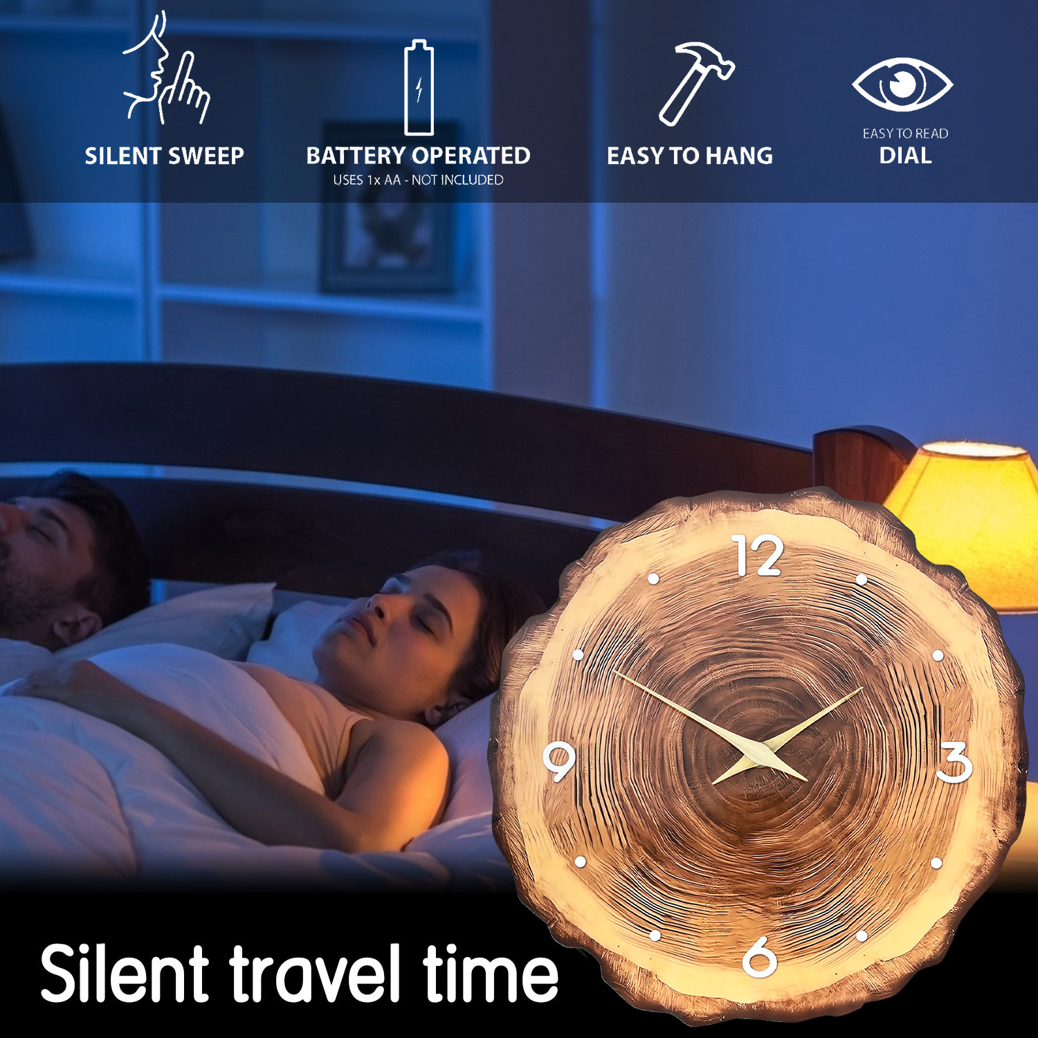 1pc wooden ring veneer wall cl - огляд і ціна Resin Art Wall Clock