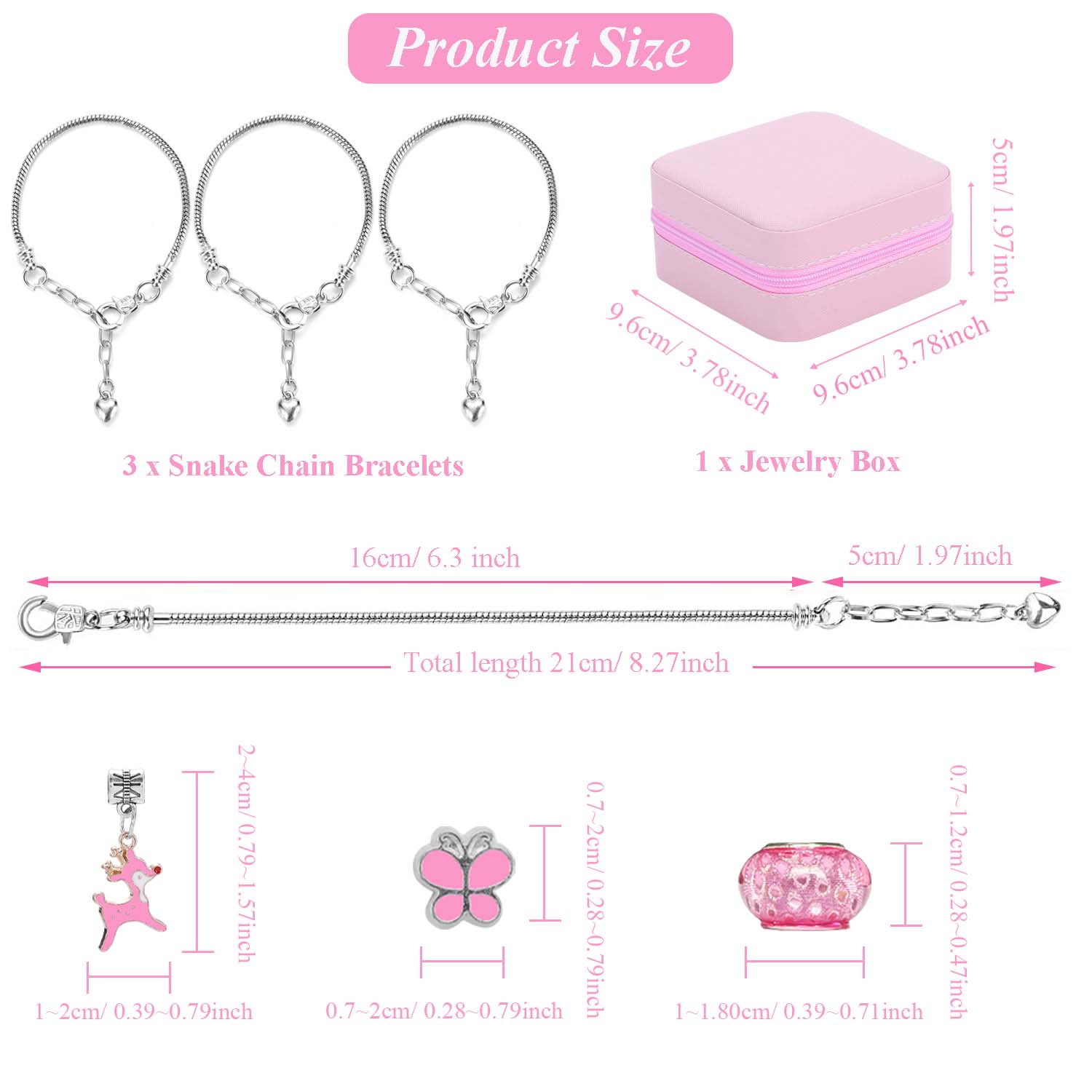 68pcs pink beaded jewelry set, - огляд і ціна Resin Art Case