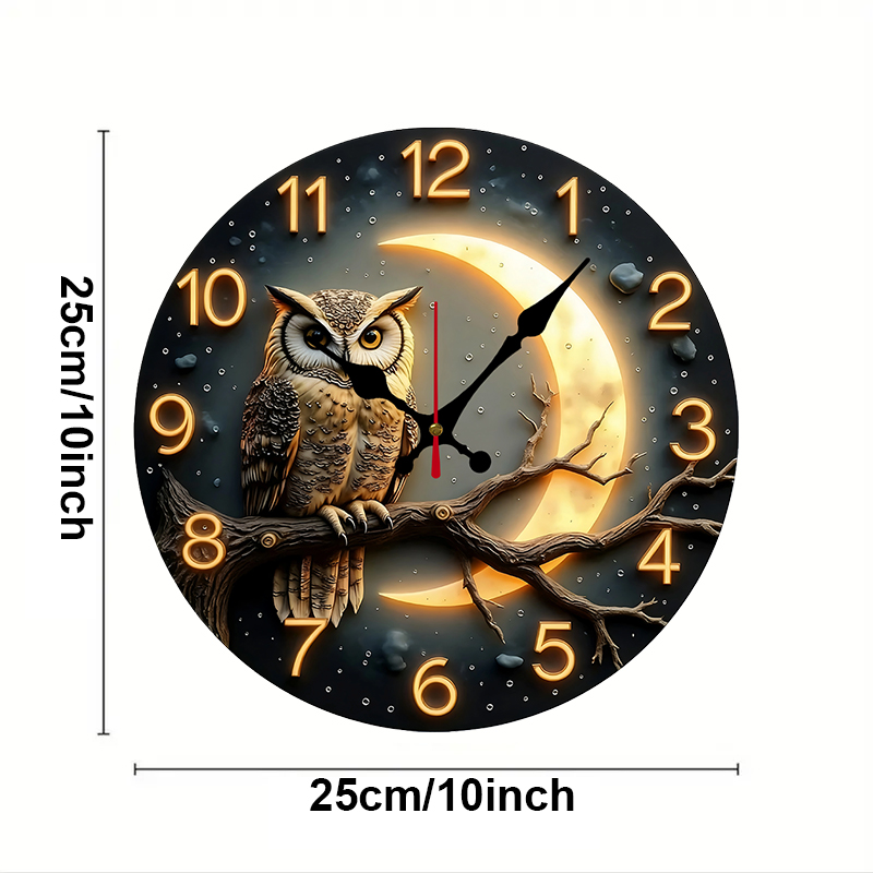 Moonlight Night Wooden Round S - огляд і ціна Resin Art Wall Clock