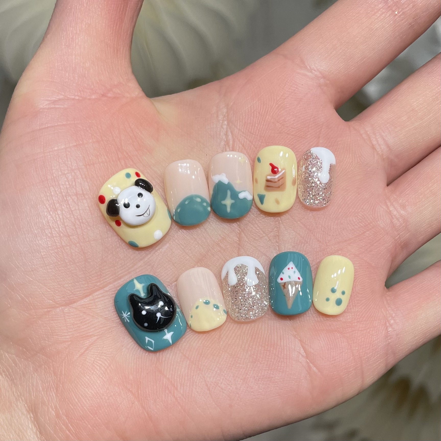 10Pcs Handmade Press On Nails  - огляд і ціна Resin Art And Design